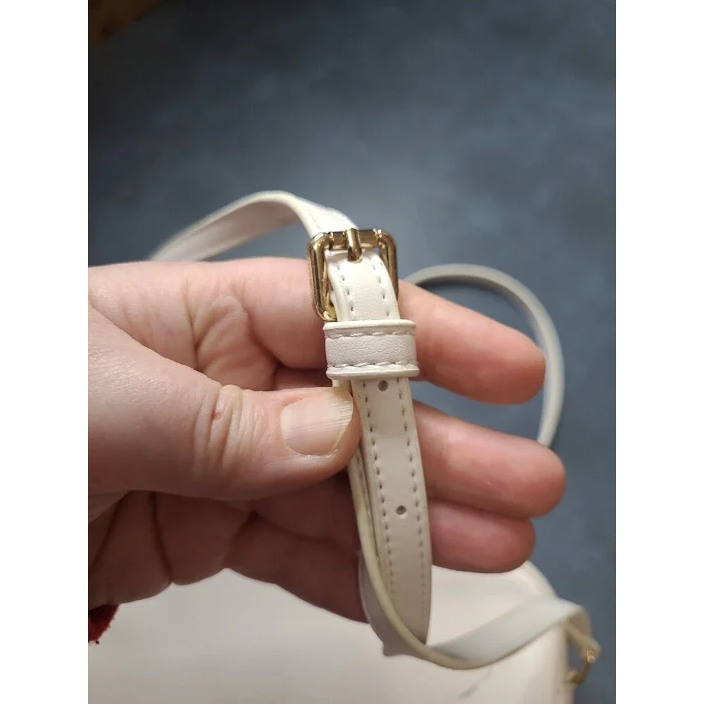 Studio 33 Crossbody Camera Bag with Floral Embellishment WHITE RTL$50